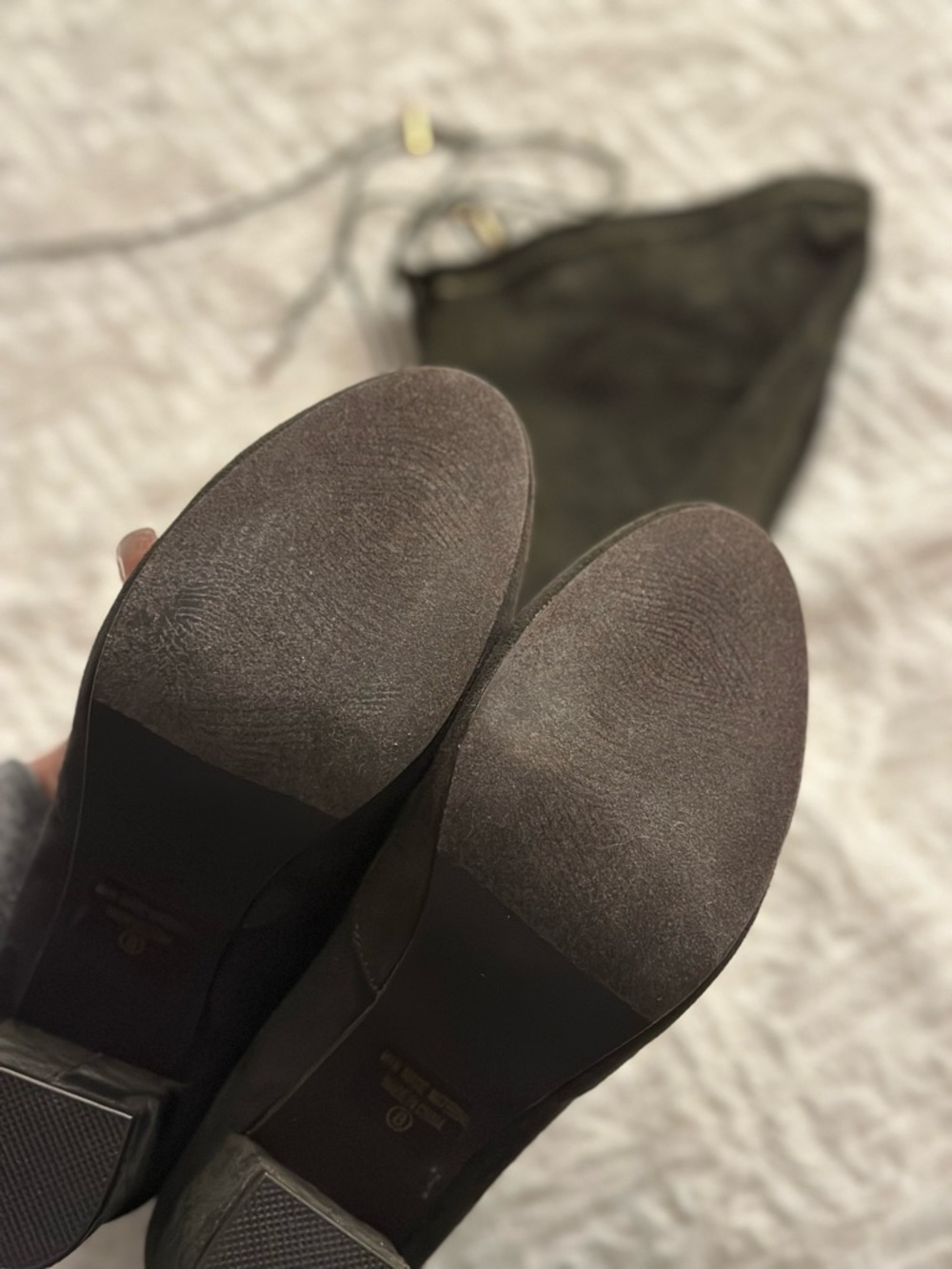 Women's Over-the-Knee Block Heel Boots in Dark Olive - Picture 9 of 11